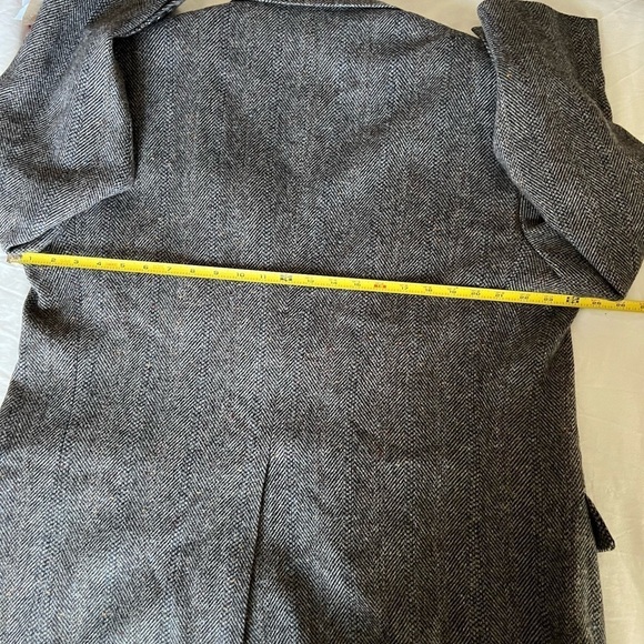 VINTAGE Tweed Jacket M Gray Barleycorn 100% Wool Donegal Blazer Sport Coat 43R - Picture 10 of 13